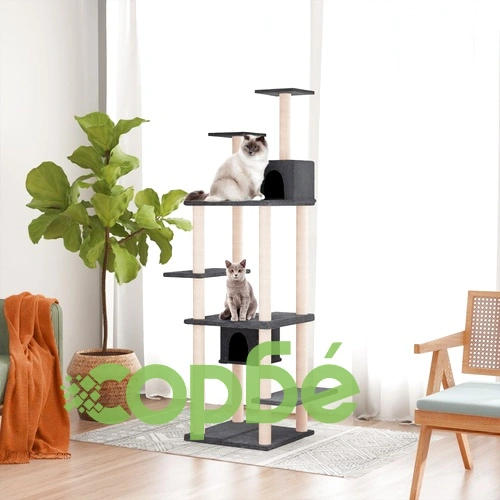 Котешко дърво със сизалени стълбове, тъмносиво, 176 см ➤ топ цена ➤ sorbe.bg