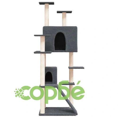 Котешко дърво със сизалени стълбове, тъмносиво, 153 см ➤ топ цена ➤ sorbe.bg