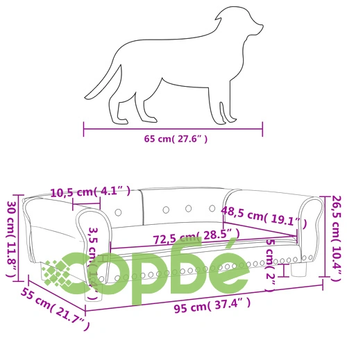 Кучешко легло синьо 95x55x30 см кадифе ➤ топ цена ➤ sorbe.bg