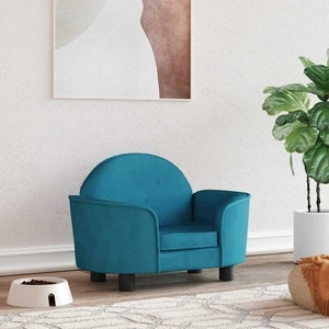 Кучешко легло синьо 66x40x45 см кадифе