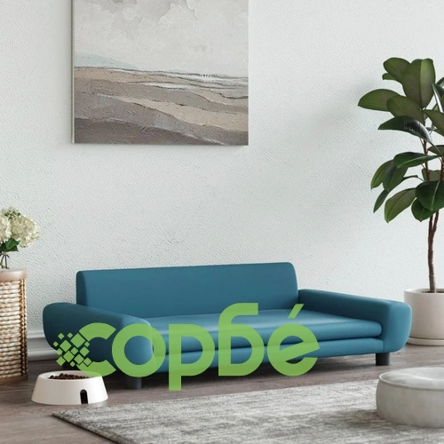 Кучешко легло, синьо, 100x54x33 см, кадифе ➤ топ цена ➤ sorbe.bg