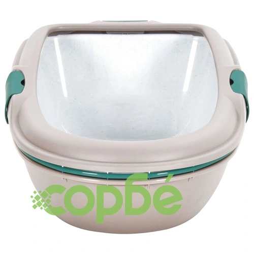 Котешка тоалетна, кафяво и бяло, 69,5x47x26 см, PP ➤ топ цена ➤ sorbe.bg