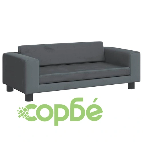 Кучешко легло с разширение тъмносиво 100x50x30 см кадифе ➤ топ цена ➤ sorbe.bg