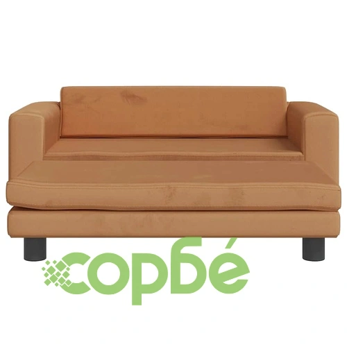 Кучешко легло с разширение кафяво 100x50x30 см кадифе ➤ топ цена ➤ sorbe.bg