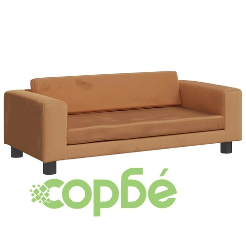 Кучешко легло с разширение кафяво 100x50x30 см кадифе ➤ топ цена ➤ sorbe.bg