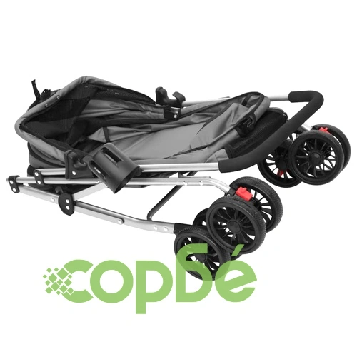 Сгъваема количка за кучета, сива, 76x50x100 см Оксфорд плат ➤ топ цена ➤ sorbe.bg