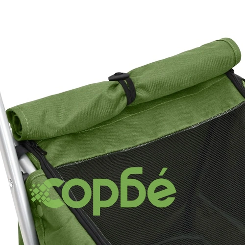 Сгъваема количка за кучета, зелена, 100x49x96 см, ленен плат ➤ топ цена ➤ sorbe.bg