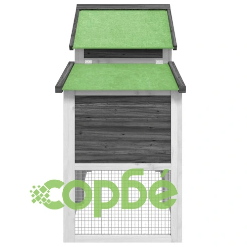 Кокошарник сив 186,5x58,5x113 см бор масив ➤ топ цена ➤ sorbe.bg