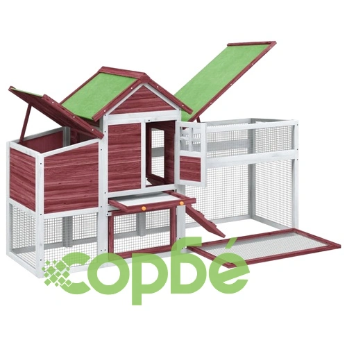 Кокошарник мока 186,5x58,5x113 см бор масив ➤ топ цена ➤ sorbe.bg