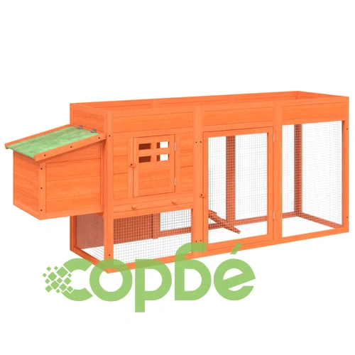 Кокошарник кафяв 204x50x84 см бор масив ➤ топ цена ➤ sorbe.bg