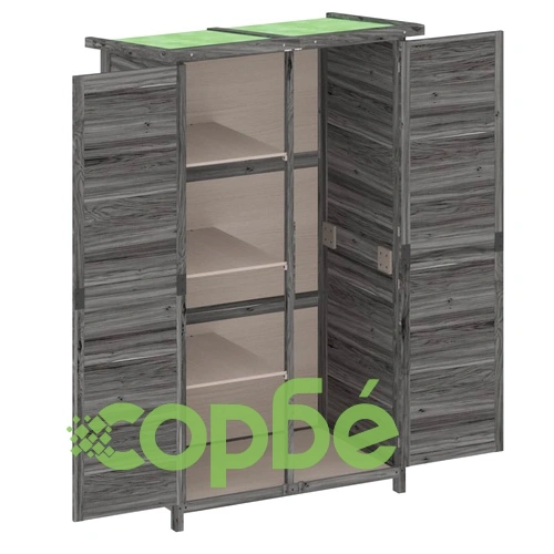Градинска барака за инструменти сива 83x57x140 см бор масив ➤ топ цена ➤ sorbe.bg
