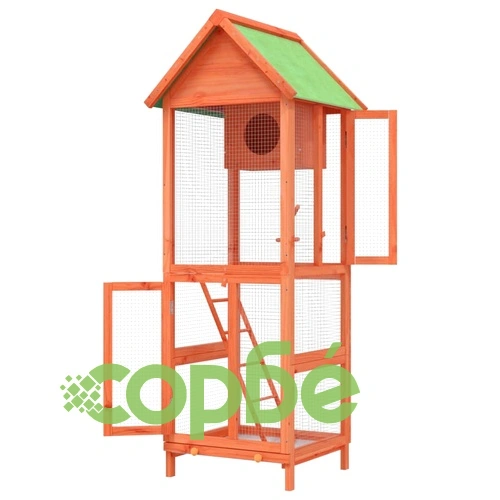 Къщичка за птици кафява 60x58,5x160 см масивна чамова дървесина ➤ топ цена ➤ sorbe.bg
