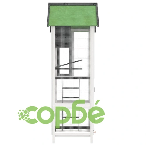 Къщичка за птици сива 60x58,5x160 см масивна чамова дървесина ➤ топ цена ➤ sorbe.bg