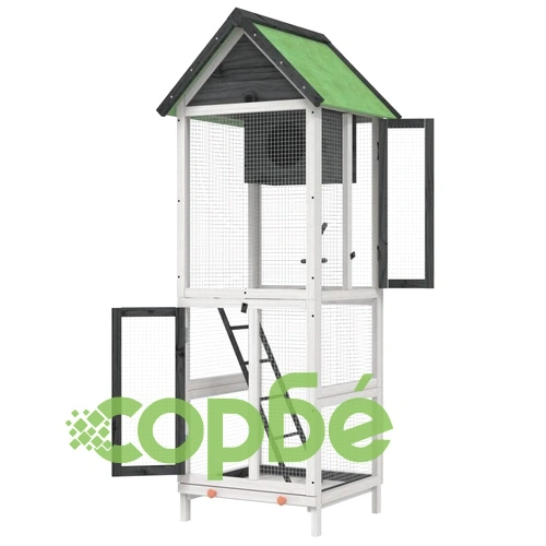 Къщичка за птици сива 60x58,5x160 см масивна чамова дървесина ➤ топ цена ➤ sorbe.bg