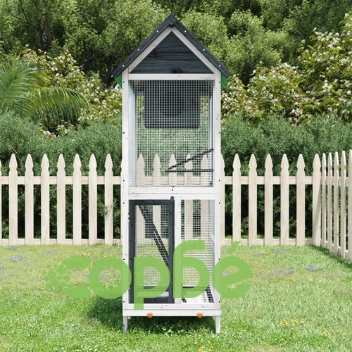 Къщичка за птици сива 60x58,5x160 см масивна чамова дървесина ➤ топ цена ➤ sorbe.bg