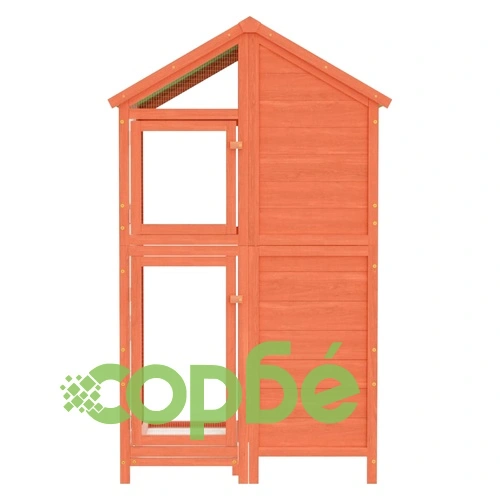 Къщичка за птици кафява 97x81x152 см масивна чамова дървесина ➤ топ цена ➤ sorbe.bg