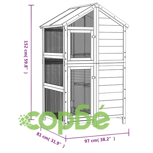 Къщичка за птици кафява 97x81x152 см масивна чамова дървесина ➤ топ цена ➤ sorbe.bg