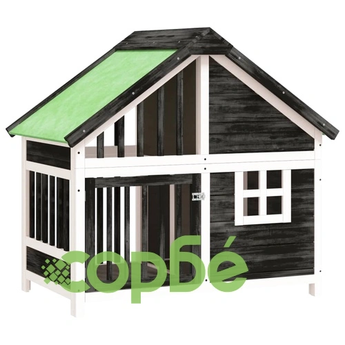 Кучешка колиба, сива, 96x60,5x87 см, бор масив ➤ топ цена ➤ sorbe.bg