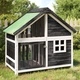 Кучешка колиба, сива, 96x60,5x87 см, бор масив