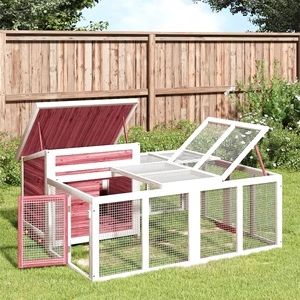 Клетка за зайци мока 144x123x67,5 см борово дърво масив