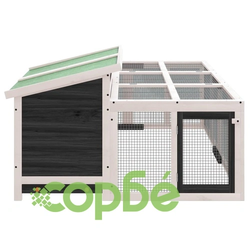 Клетка за зайци сива 144x123x67,5 см борово дърво масив ➤ топ цена ➤ sorbe.bg