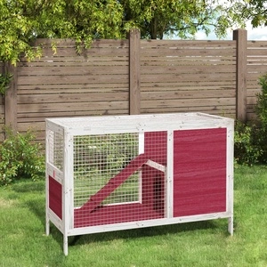 Клетка за зайци мока 103x44x69,5 см борово дърво масив