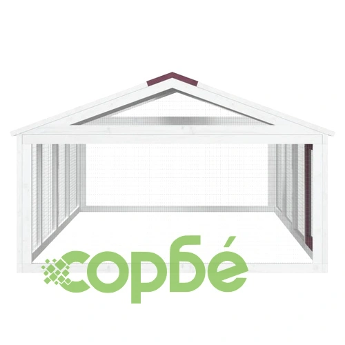 Кафез за открито, мока, 200x112,5x74 см, борово дърво масив ➤ топ цена ➤ sorbe.bg