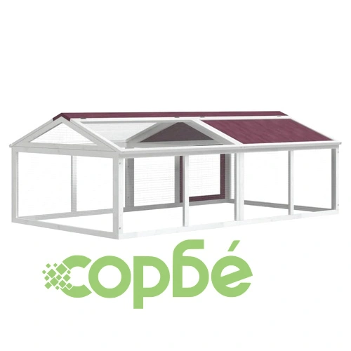 Кафез за открито, мока, 200x112,5x74 см, борово дърво масив ➤ топ цена ➤ sorbe.bg