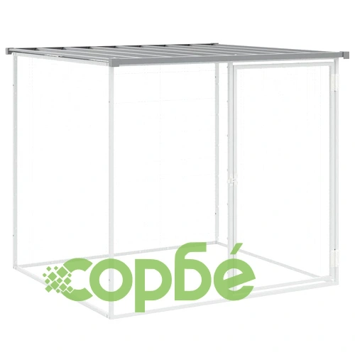 Кокошарник с покрив светлосив 103x98x90 см поцинкована стомана ➤ топ цена ➤ sorbe.bg