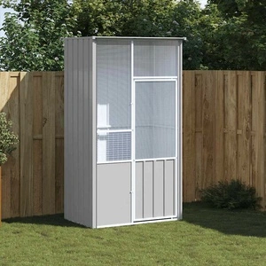 Клетка за птици, сива, 115x78x200 см, поцинкована стомана