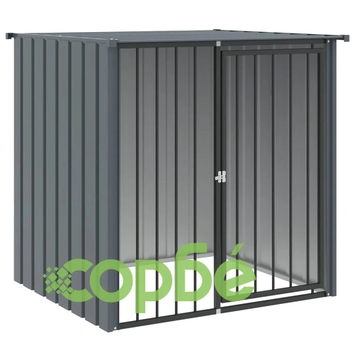 Къща за куче с покрив черна 110x103x109 см поцинкована стомана ➤ топ цена ➤ sorbe.bg