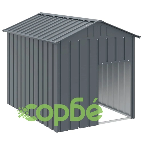 Кучешка къща с покрив, антрацит, 117x153x123 см, стомана ➤ топ цена ➤ sorbe.bg