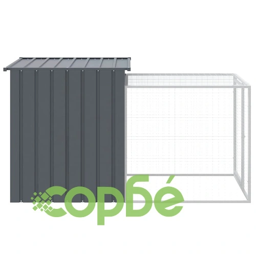 Клетка за пилета с волиера, 110x201x110 см, поцинкована стомана ➤ топ цена ➤ sorbe.bg