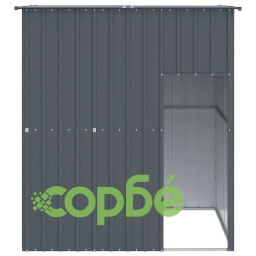 Кучешка къща с покрив, антрацит, 165x153x181 см, стомана ➤ топ цена ➤ sorbe.bg