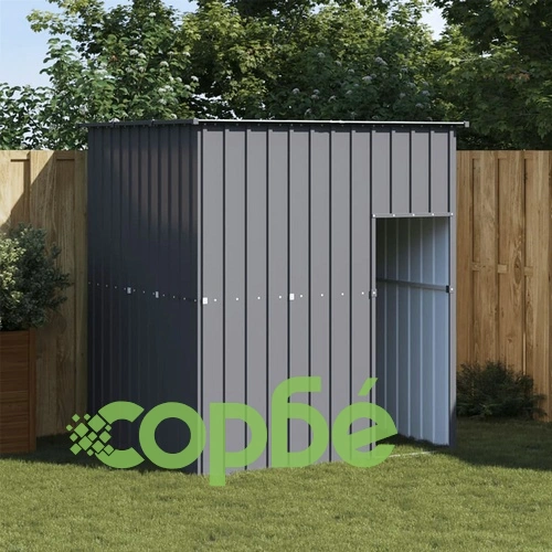 Кучешка къща с покрив, антрацит, 165x153x181 см, стомана ➤ топ цена ➤ sorbe.bg