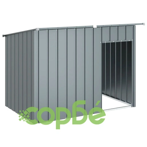 Кучешка къща с покрив, антрацит, 153x91x110 см, стомана ➤ топ цена ➤ sorbe.bg