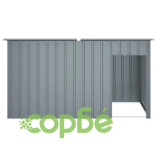 Кучешка къща с покрив, антрацит, 196x91x110 см, стомана ➤ топ цена ➤ sorbe.bg