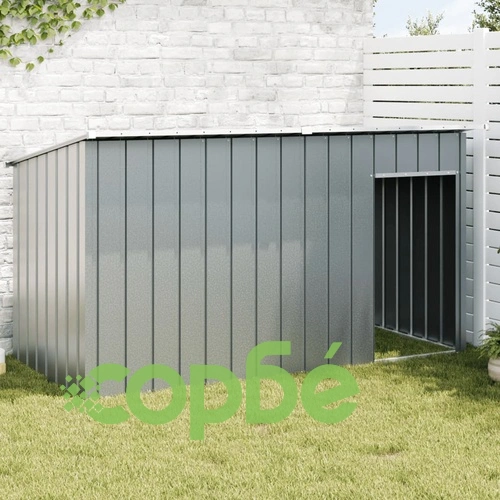 Кучешка къща с покрив, антрацит, 196x91x110 см, стомана ➤ топ цена ➤ sorbe.bg