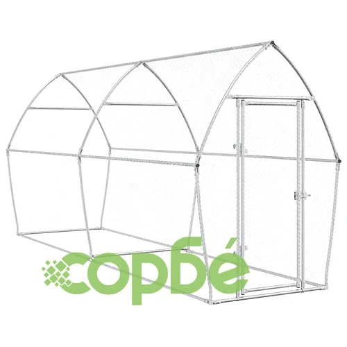 Клетка за пилета сребриста 400x105x182 см поцинкована стомана ➤ топ цена ➤ sorbe.bg