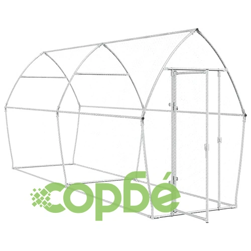 Клетка за пилета сребриста 400x105x182 см поцинкована стомана ➤ топ цена ➤ sorbe.bg