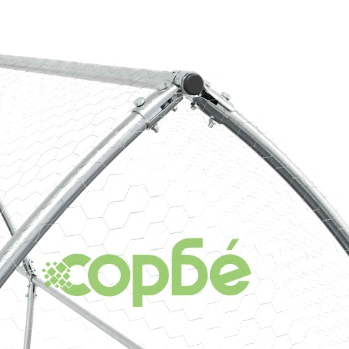 Клетка за пилета сребриста 400x105x182 см поцинкована стомана ➤ топ цена ➤ sorbe.bg