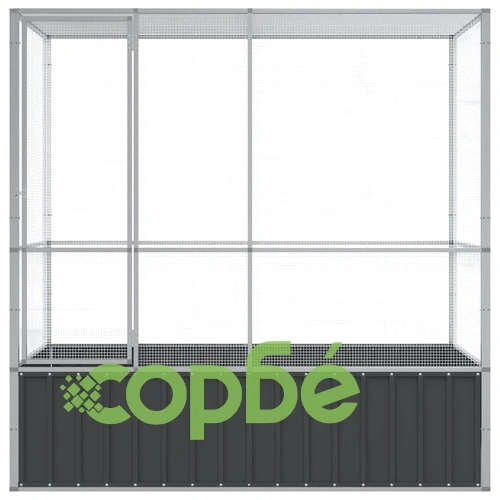 Волиера, сребриста, 210,5x107x212 см, стомана ➤ топ цена ➤ sorbe.bg
