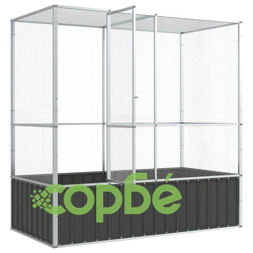 Волиера, сребриста, 210,5x107x212 см, стомана ➤ топ цена ➤ sorbe.bg