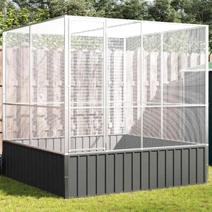 Волиера, сребриста, 211x207x212 см, стомана