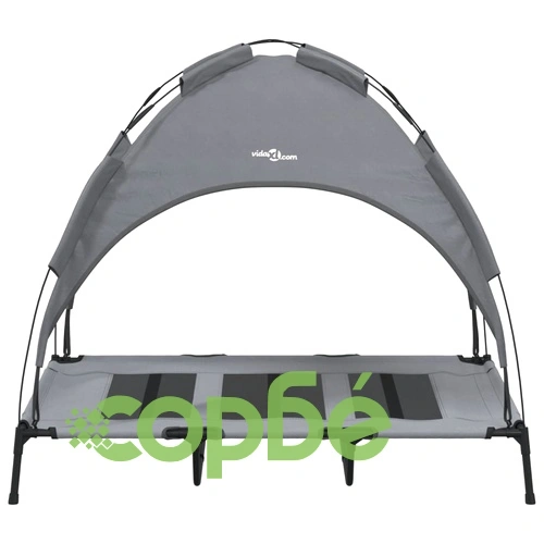 Кучешко легло със сенник, антрацит, Оксфорд плат и стомана ➤ топ цена ➤ sorbe.bg