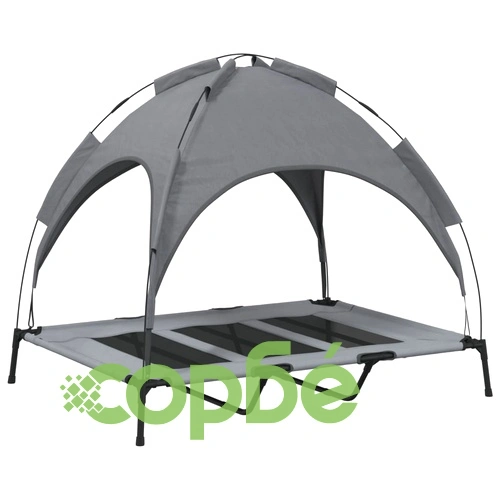 Кучешко легло със сенник, антрацит, Оксфорд плат и стомана ➤ топ цена ➤ sorbe.bg