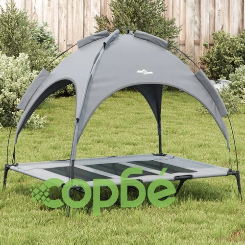 Кучешко легло със сенник, антрацит, Оксфорд плат и стомана ➤ топ цена ➤ sorbe.bg