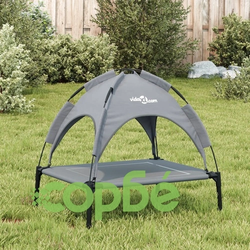 Кучешко легло със сенник, антрацит, Оксфорд плат и стомана ➤ топ цена ➤ sorbe.bg