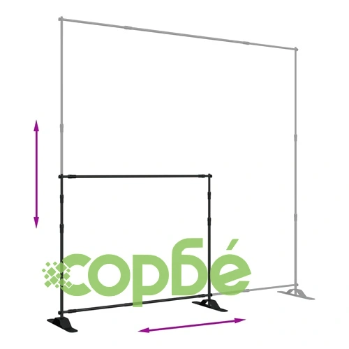 Поставка за фон, черна, 254x243 см, стомана ➤ топ цена ➤ sorbe.bg