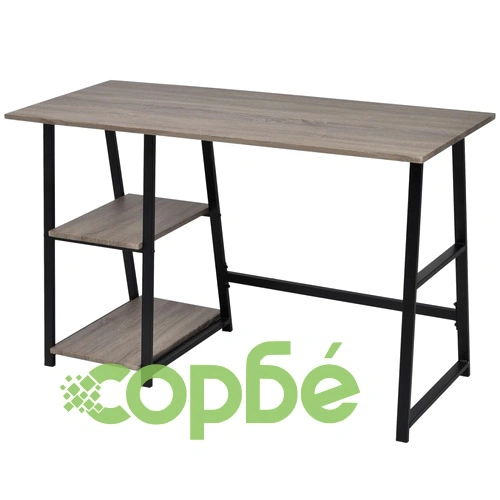 Бюро с 2 рафта, сиво и дъб ➤ топ цена ➤ sorbe.bg